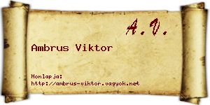 Ambrus Viktor névjegykártya